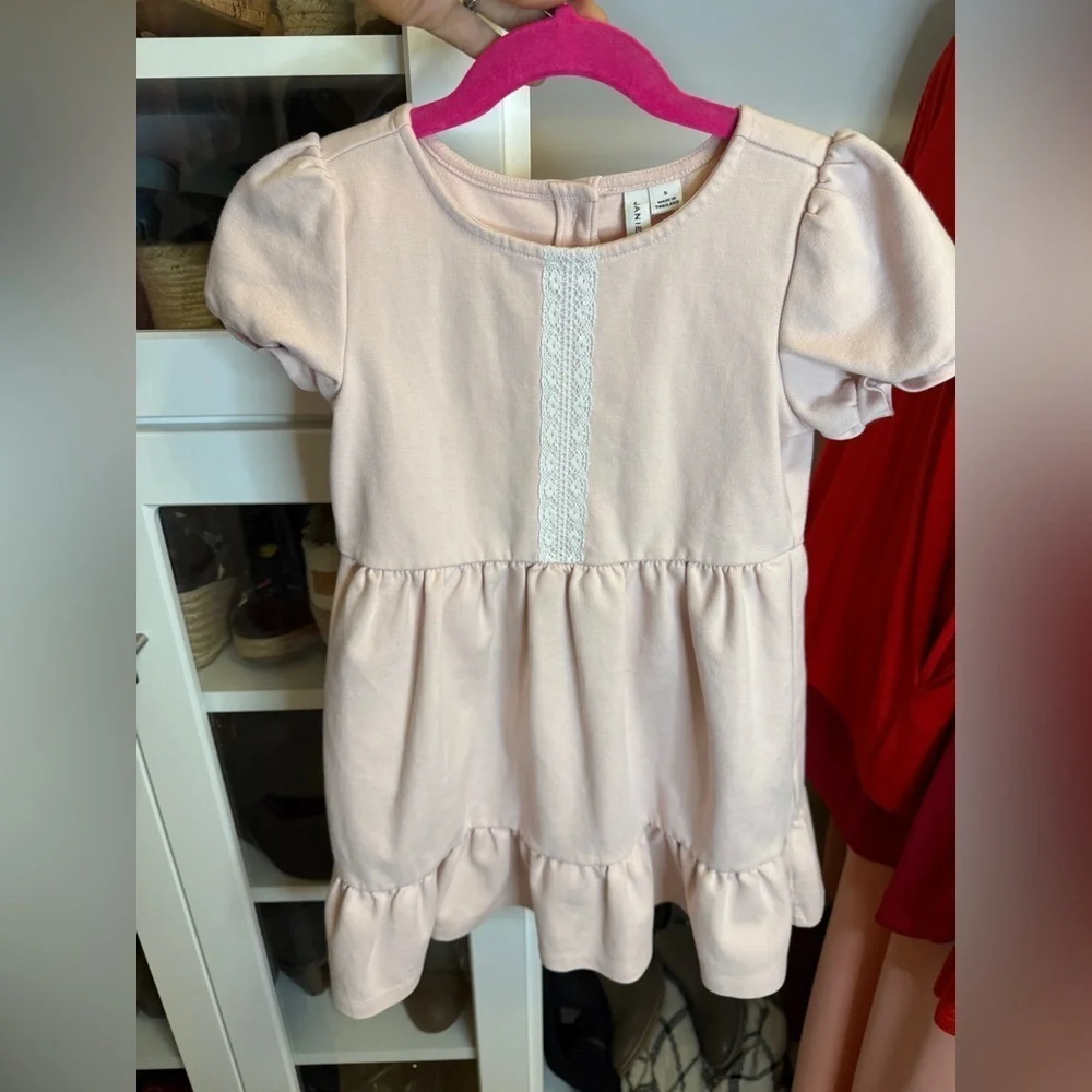 Janie and Jack Light Pink Dress with Lace Detail Size 5